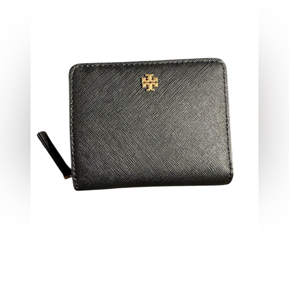 TORY BURCH NWT BLACK LEATHER EMERSON MINI WALLET